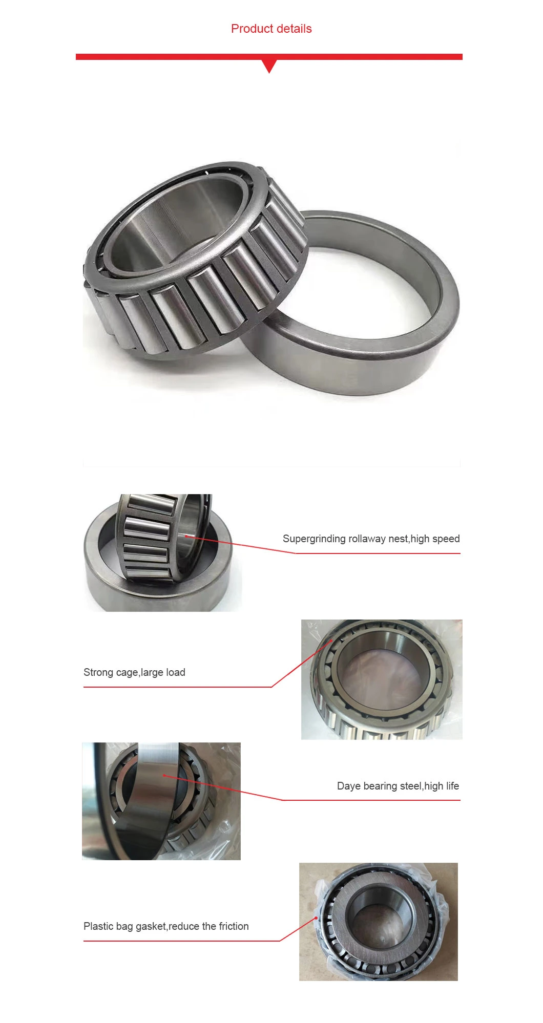 Taper/Tapered Roller Bearing 32008X Brass/Nylon/Steel Cage Black Corner Special Size